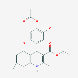 molecular formula C24H29NO6 B447468 Ethyl 4-[4-(acetyloxy)-3-methoxyphenyl]-2,7,7-trimethyl-5-oxo-1,4,5,6,7,8-hexahydroquinoline-3-carboxylate 