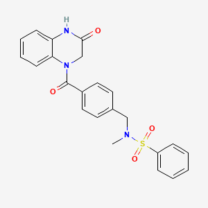 molecular formula C23H21N3O4S B4474724 N-methyl-N-{4-[(3-oxo-3,4-dihydro-1(2H)-quinoxalinyl)carbonyl]benzyl}benzenesulfonamide 