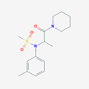 molecular formula C16H24N2O3S B4474782 N-[1-methyl-2-oxo-2-(1-piperidinyl)ethyl]-N-(3-methylphenyl)methanesulfonamide 