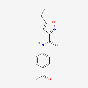 molecular formula C14H14N2O3 B4474893 N-(4-acetylphenyl)-5-ethyl-3-isoxazolecarboxamide 