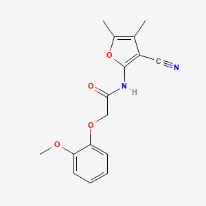 molecular formula C16H16N2O4 B4474980 N~1~-(3-CYANO-4,5-DIMETHYL-2-FURYL)-2-(2-METHOXYPHENOXY)ACETAMIDE 