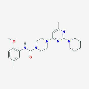 molecular formula C23H32N6O2 B4475016 N-(2-methoxy-5-methylphenyl)-4-[6-methyl-2-(1-piperidinyl)-4-pyrimidinyl]-1-piperazinecarboxamide 
