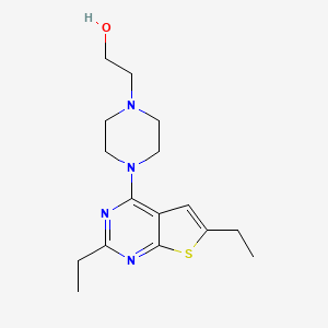 molecular formula C16H24N4OS B4475101 2-[4-(2,6-diethylthieno[2,3-d]pyrimidin-4-yl)-1-piperazinyl]ethanol 