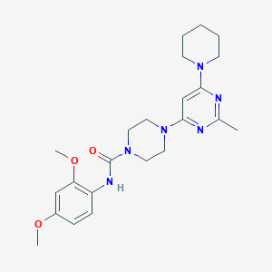 molecular formula C23H32N6O3 B4475201 N-(2,4-Dimethoxyphenyl)-4-[2-methyl-6-(piperidin-1-YL)pyrimidin-4-YL]piperazine-1-carboxamide 