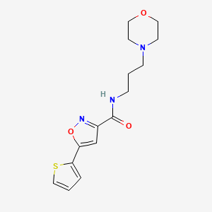molecular formula C15H19N3O3S B4475217 N-[3-(4-morpholinyl)propyl]-5-(2-thienyl)-3-isoxazolecarboxamide 