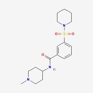molecular formula C18H27N3O3S B4475246 N-(1-METHYLPIPERIDIN-4-YL)-3-(PIPERIDINE-1-SULFONYL)BENZAMIDE 