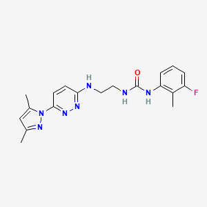 molecular formula C19H22FN7O B4475266 N-(2-{[6-(3,5-dimethyl-1H-pyrazol-1-yl)-3-pyridazinyl]amino}ethyl)-N'-(3-fluoro-2-methylphenyl)urea 