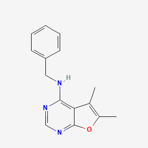 molecular formula C15H15N3O B4475298 N-benzyl-5,6-dimethylfuro[2,3-d]pyrimidin-4-amine 