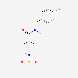 molecular formula C15H21ClN2O3S B4475336 N-[(4-CHLOROPHENYL)METHYL]-1-METHANESULFONYL-N-METHYLPIPERIDINE-4-CARBOXAMIDE 