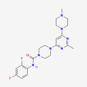 molecular formula C21H27F2N7O B4475339 N-(2,4-difluorophenyl)-4-[2-methyl-6-(4-methyl-1-piperazinyl)-4-pyrimidinyl]-1-piperazinecarboxamide 