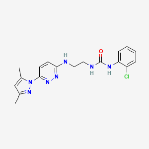 molecular formula C18H20ClN7O B4475359 N-(2-chlorophenyl)-N'-(2-{[6-(3,5-dimethyl-1H-pyrazol-1-yl)-3-pyridazinyl]amino}ethyl)urea 