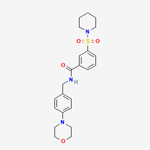molecular formula C23H29N3O4S B4475393 N-{[4-(MORPHOLIN-4-YL)PHENYL]METHYL}-3-(PIPERIDINE-1-SULFONYL)BENZAMIDE 
