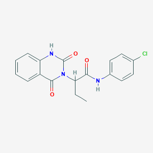 molecular formula C18H16ClN3O3 B4475503 N-(4-chlorophenyl)-2-(2-hydroxy-4-oxoquinazolin-3(4H)-yl)butanamide 