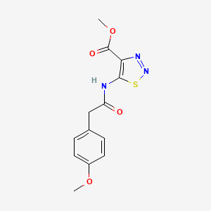molecular formula C13H13N3O4S B4475507 methyl 5-{[(4-methoxyphenyl)acetyl]amino}-1,2,3-thiadiazole-4-carboxylate 