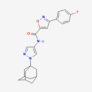 molecular formula C23H23FN4O2 B4475559 N-[1-(ADAMANTAN-1-YL)-1H-PYRAZOL-4-YL]-3-(4-FLUOROPHENYL)-1,2-OXAZOLE-5-CARBOXAMIDE 