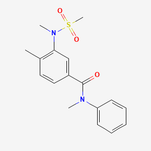 molecular formula C17H20N2O3S B4475567 N,4-dimethyl-3-[methyl(methylsulfonyl)amino]-N-phenylbenzamide 