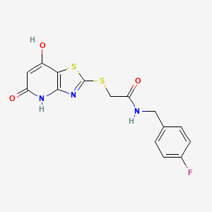 molecular formula C15H12FN3O3S2 B4475755 N-(4-fluorobenzyl)-2-[(7-hydroxy-5-oxo-4,5-dihydro[1,3]thiazolo[4,5-b]pyridin-2-yl)thio]acetamide 