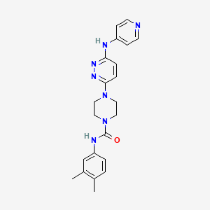 molecular formula C22H25N7O B4475927 N-(3,4-dimethylphenyl)-4-[6-(4-pyridinylamino)-3-pyridazinyl]-1-piperazinecarboxamide 