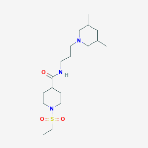 molecular formula C18H35N3O3S B4475969 N-[3-(3,5-dimethylpiperidin-1-yl)propyl]-1-(ethylsulfonyl)piperidine-4-carboxamide 