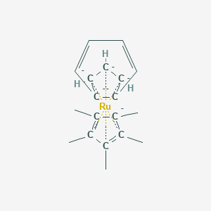 molecular formula C19H22Ru-6 B044760 Inden-7a-ide;1,2,3,4,5-pentamethylcyclopenta-1,3-diene;ruthenium CAS No. 115560-11-7
