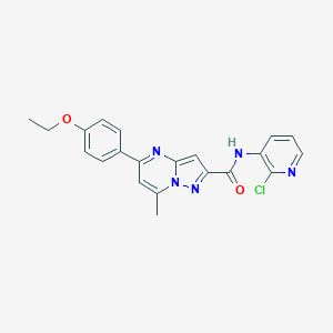 molecular formula C21H18ClN5O2 B447605 N-(2-chloropyridin-3-yl)-5-(4-ethoxyphenyl)-7-methylpyrazolo[1,5-a]pyrimidine-2-carboxamide 