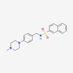 molecular formula C22H25N3O2S B4476199 N-{[4-(4-METHYLPIPERAZIN-1-YL)PHENYL]METHYL}NAPHTHALENE-2-SULFONAMIDE 