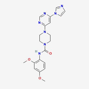 molecular formula C20H23N7O3 B4476663 N-(2,4-dimethoxyphenyl)-4-[6-(1H-imidazol-1-yl)-4-pyrimidinyl]-1-piperazinecarboxamide 