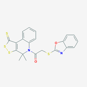 2-(1,3-Benzoxazol-2-ylsulfanyl)-1-(4,4-dimethyl-1-sulfanylidenedithiolo[3,4-c]quinolin-5-yl)ethanone