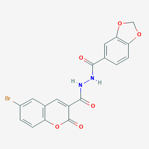 N'-(1,3-benzodioxol-5-ylcarbonyl)-6-bromo-2-oxo-2H-chromene-3-carbohydrazide