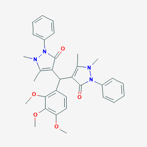 4-[(1,5-dimethyl-3-oxo-2-phenyl-2,3-dihydro-1H-pyrazol-4-yl)(2,3,4-trimethoxyphenyl)methyl]-1,5-dimethyl-2-phenyl-1,2-dihydro-3H-pyrazol-3-one