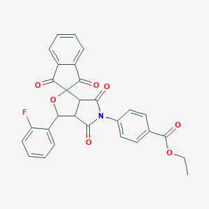 molecular formula C29H20FNO7 B447709 ethyl 4-[1-(2-fluorophenyl)-1',3',4,6-tetraoxospiro[3a,6a-dihydro-1H-furo[3,4-c]pyrrole-3,2'-indene]-5-yl]benzoate CAS No. 306947-74-0