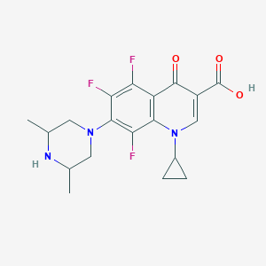 molecular formula C19H20F3N3O3 B044774 1-Cyclopropyl-7-(3,5-dimethylpiperazin-1-yl)-5,6,8-trifluoro-4-oxoquinoline-3-carboxylic acid CAS No. 119354-10-8