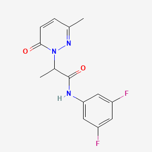 molecular formula C14H13F2N3O2 B4477448 N-(3,5-difluorophenyl)-2-(3-methyl-6-oxo-1(6H)-pyridazinyl)propanamide 