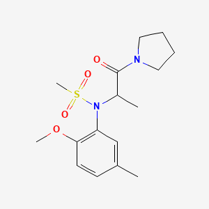 molecular formula C16H24N2O4S B4477515 N-(2-methoxy-5-methylphenyl)-N-[1-methyl-2-oxo-2-(1-pyrrolidinyl)ethyl]methanesulfonamide 