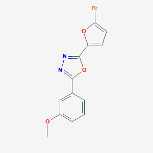 molecular formula C13H9BrN2O3 B447763 2-(5-Bromofuran-2-yl)-5-(3-methoxyphenyl)-1,3,4-oxadiazole CAS No. 5399-51-9