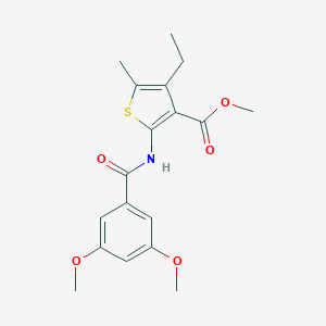 molecular formula C18H21NO5S B447778 Methyl 2-[(3,5-dimethoxybenzoyl)amino]-4-ethyl-5-methyl-3-thiophenecarboxylate 