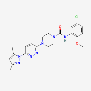 molecular formula C21H24ClN7O2 B4477821 N-(5-chloro-2-methoxyphenyl)-4-[6-(3,5-dimethyl-1H-pyrazol-1-yl)-3-pyridazinyl]-1-piperazinecarboxamide 