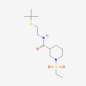 molecular formula C14H28N2O3S2 B4477827 N-[2-(TERT-BUTYLSULFANYL)ETHYL]-1-(ETHANESULFONYL)PIPERIDINE-3-CARBOXAMIDE 