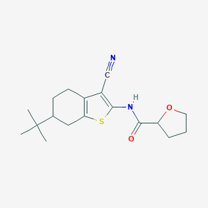 molecular formula C18H24N2O2S B447788 N-(6-tert-butyl-3-cyano-4,5,6,7-tetrahydro-1-benzothiophen-2-yl)oxolane-2-carboxamide 