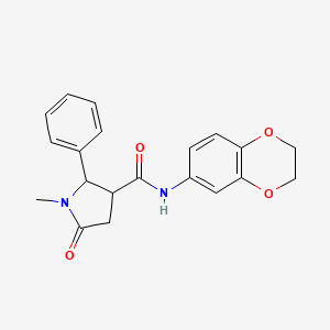 molecular formula C20H20N2O4 B4478011 N-(2,3-dihydro-1,4-benzodioxin-6-yl)-1-methyl-5-oxo-2-phenylpyrrolidine-3-carboxamide 