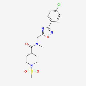 molecular formula C17H21ClN4O4S B4478065 N-{[3-(4-CHLOROPHENYL)-1,2,4-OXADIAZOL-5-YL]METHYL}-1-METHANESULFONYL-N-METHYLPIPERIDINE-4-CARBOXAMIDE 