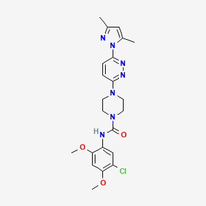 molecular formula C22H26ClN7O3 B4478071 N-(5-chloro-2,4-dimethoxyphenyl)-4-[6-(3,5-dimethyl-1H-pyrazol-1-yl)-3-pyridazinyl]-1-piperazinecarboxamide 