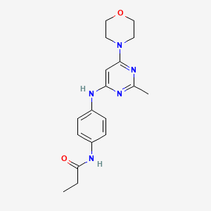 molecular formula C18H23N5O2 B4478166 N-(4-{[2-METHYL-6-(MORPHOLIN-4-YL)PYRIMIDIN-4-YL]AMINO}PHENYL)PROPANAMIDE 