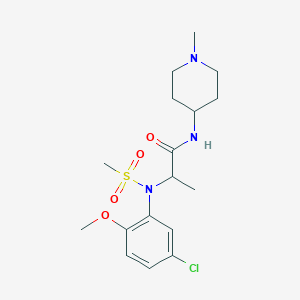 molecular formula C17H26ClN3O4S B4478188 N~2~-(5-chloro-2-methoxyphenyl)-N~1~-(1-methyl-4-piperidinyl)-N~2~-(methylsulfonyl)alaninamide 