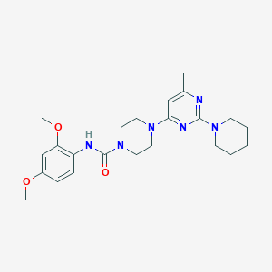 molecular formula C23H32N6O3 B4478259 N-(2,4-dimethoxyphenyl)-4-[6-methyl-2-(1-piperidinyl)-4-pyrimidinyl]-1-piperazinecarboxamide 
