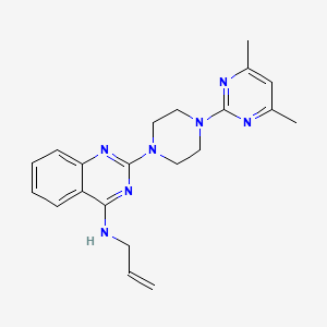 molecular formula C21H25N7 B4478339 N-allyl-2-[4-(4,6-dimethyl-2-pyrimidinyl)-1-piperazinyl]-4-quinazolinamine 