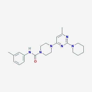 molecular formula C22H30N6O B4478344 N-(3-methylphenyl)-4-[6-methyl-2-(1-piperidinyl)-4-pyrimidinyl]-1-piperazinecarboxamide 