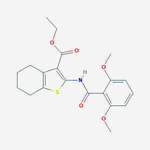 molecular formula C20H23NO5S B447839 Ethyl 2-[(2,6-dimethoxybenzoyl)amino]-4,5,6,7-tetrahydro-1-benzothiophene-3-carboxylate 