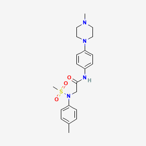 molecular formula C21H28N4O3S B4478524 N~2~-(4-methylphenyl)-N~1~-[4-(4-methyl-1-piperazinyl)phenyl]-N~2~-(methylsulfonyl)glycinamide 