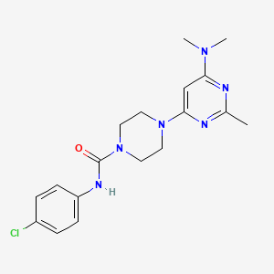 molecular formula C18H23ClN6O B4478589 N-(4-chlorophenyl)-4-[6-(dimethylamino)-2-methylpyrimidin-4-yl]piperazine-1-carboxamide 